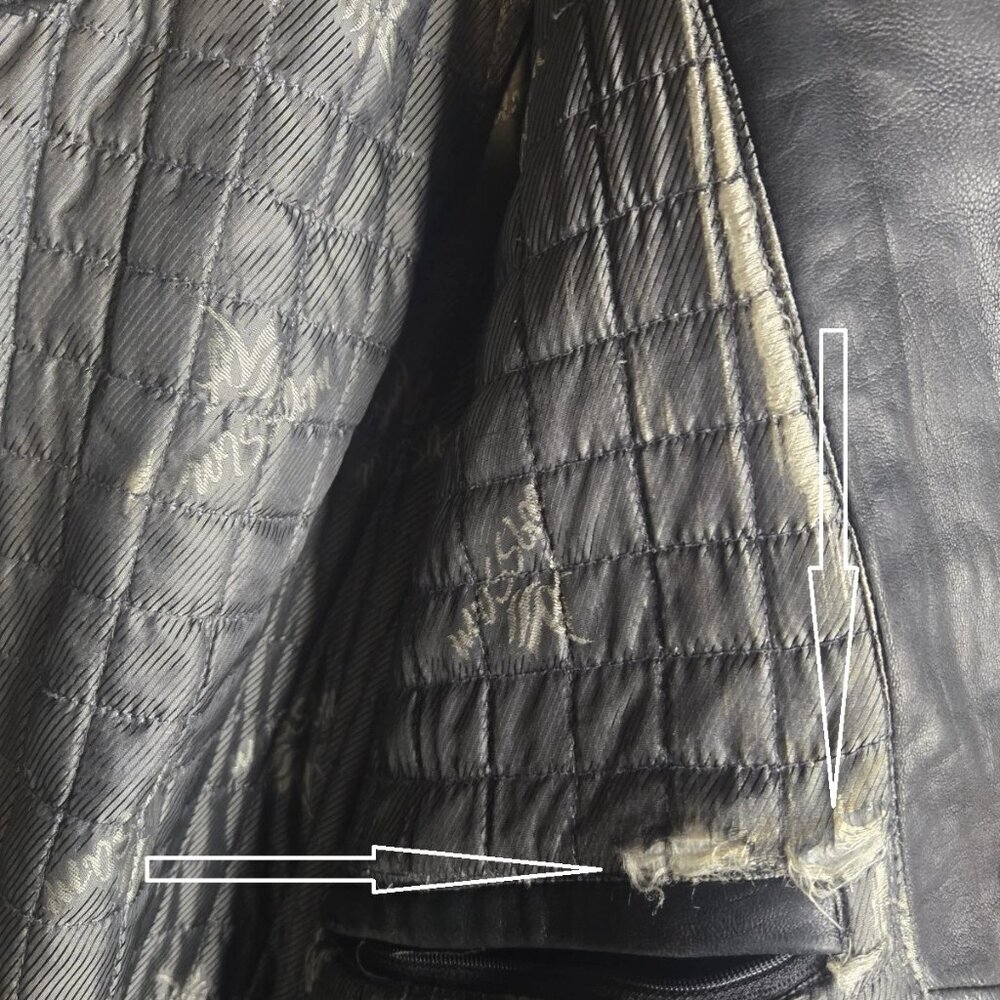 Al Wissam Men’s Embossed Genuine Leather Bomber Jacket Big & Tall, Tribal Design - Picture 8 of 15